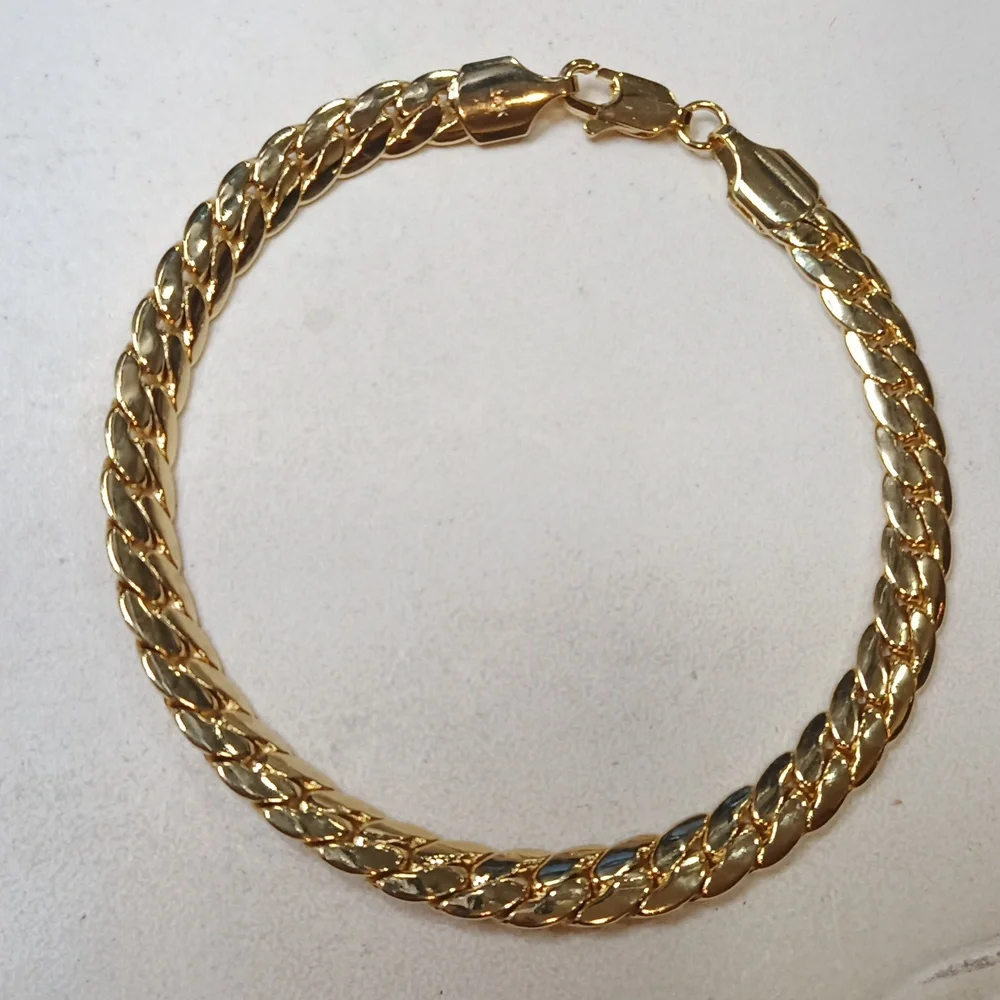 Italy 14K gold filled Cuban chain bracelet